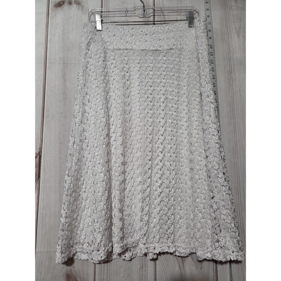 Elizabeth & Nicole Dresses & Skirts - Elizabeth & Nicole Skirt Womens XL White Floral Lace A Line Midi Made In USA‎